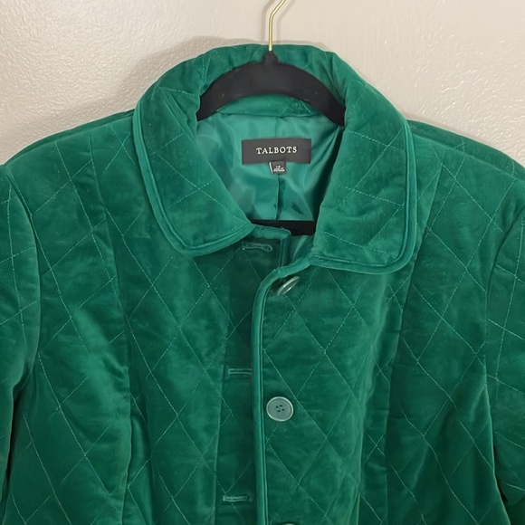 Like New Talbots Emerald Green Quilted Jacket. 14 - Picture 2 of 7
